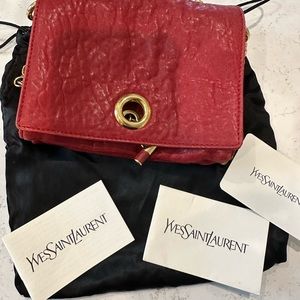 RARE YSL 2-way bag. Red and gold. Comes with cards and dust bag